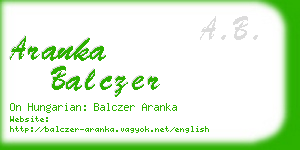 aranka balczer business card